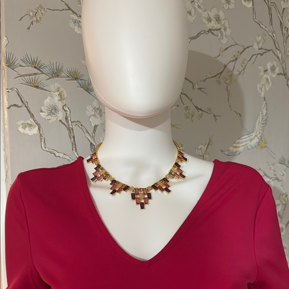 Carolee Gold and Burgundy Necklace